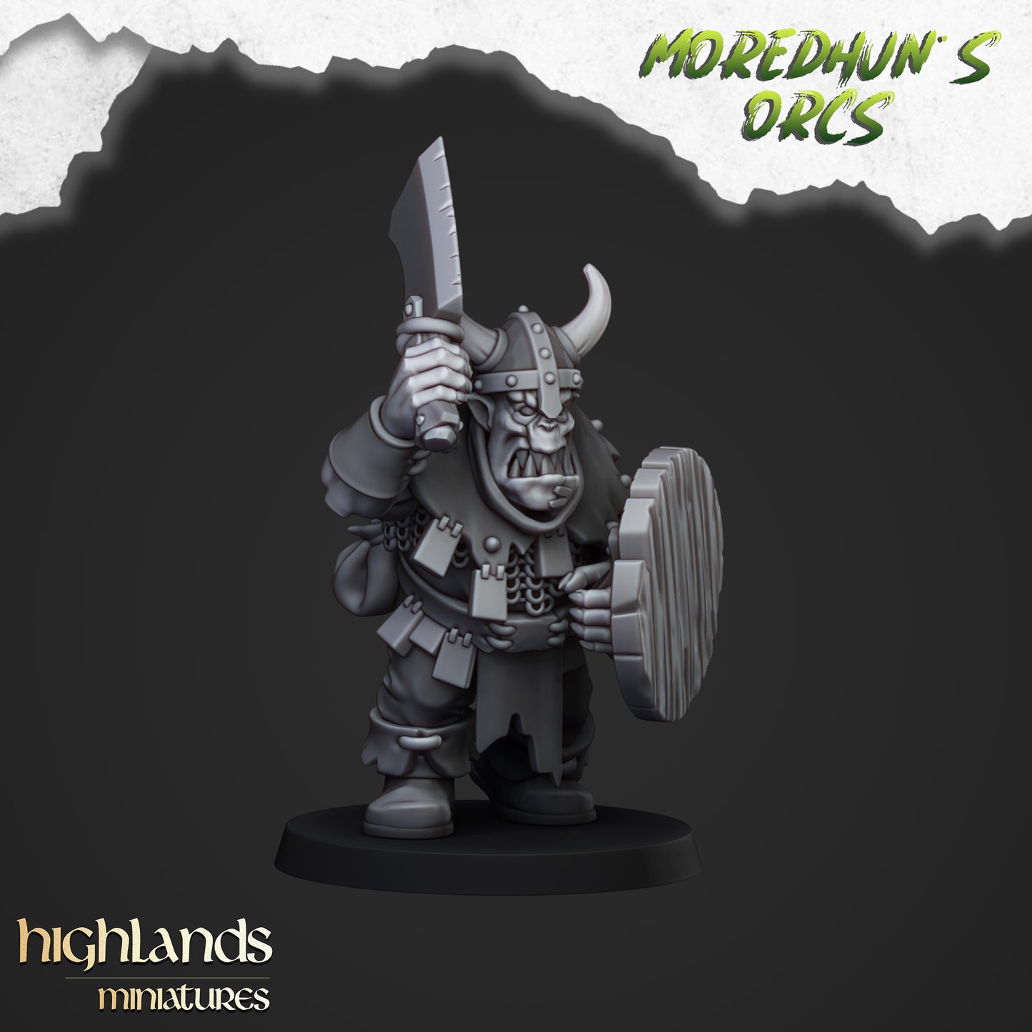 Moredhun's Orcs - Orc Warriors with Hand Weapons and shield inkl. Full command