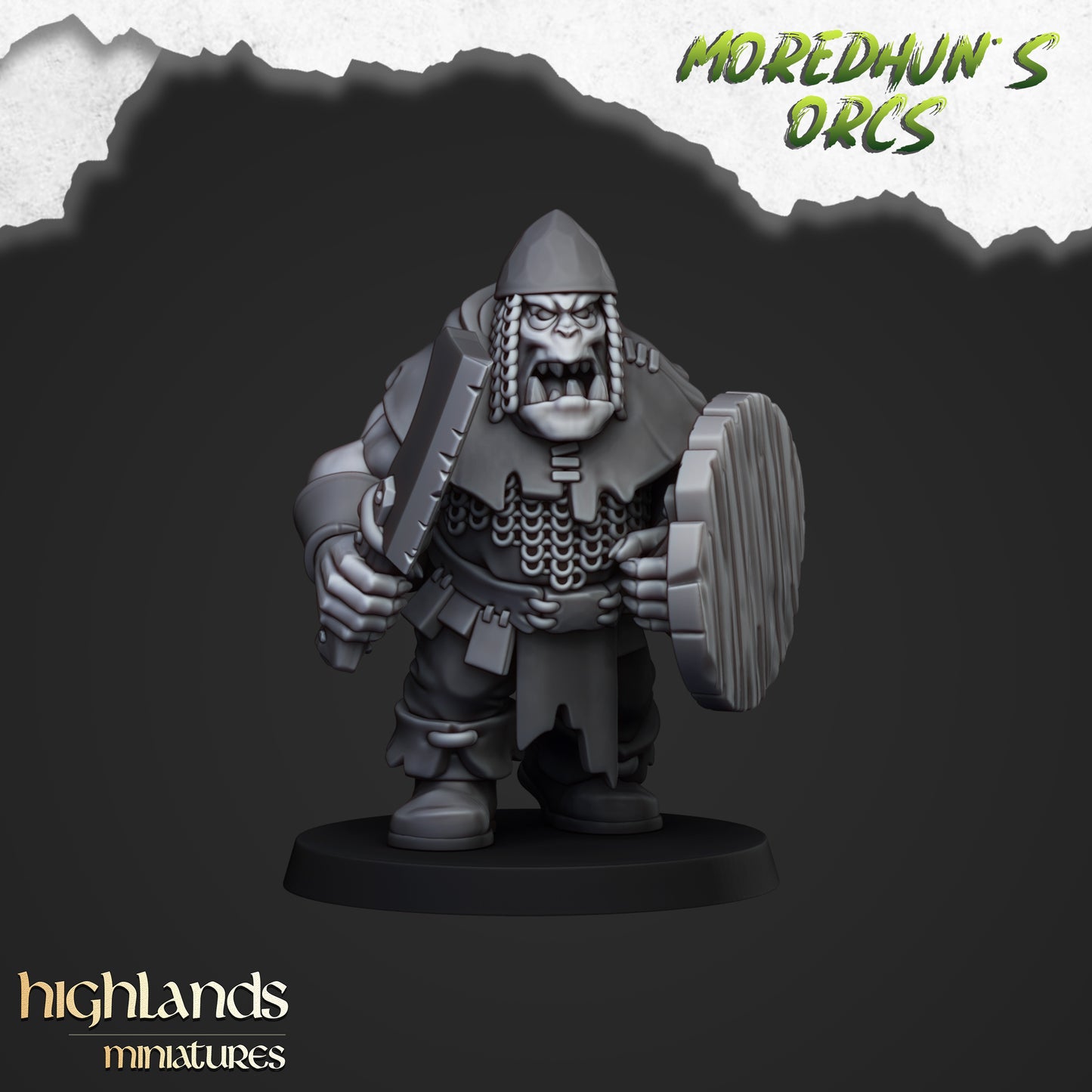 Moredhun's Orcs - Orc Warriors with Hand Weapons and shield inkl. Full command