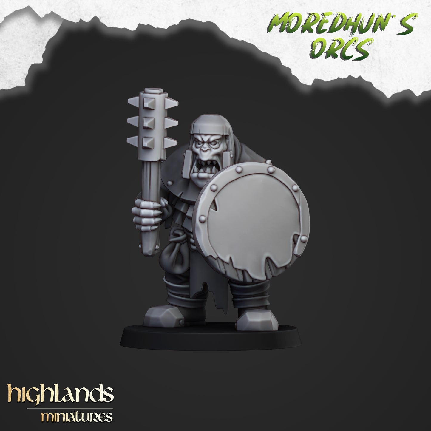 Moredhun's Orcs - Orc Warriors with Hand Weapons and shield inkl. Full command
