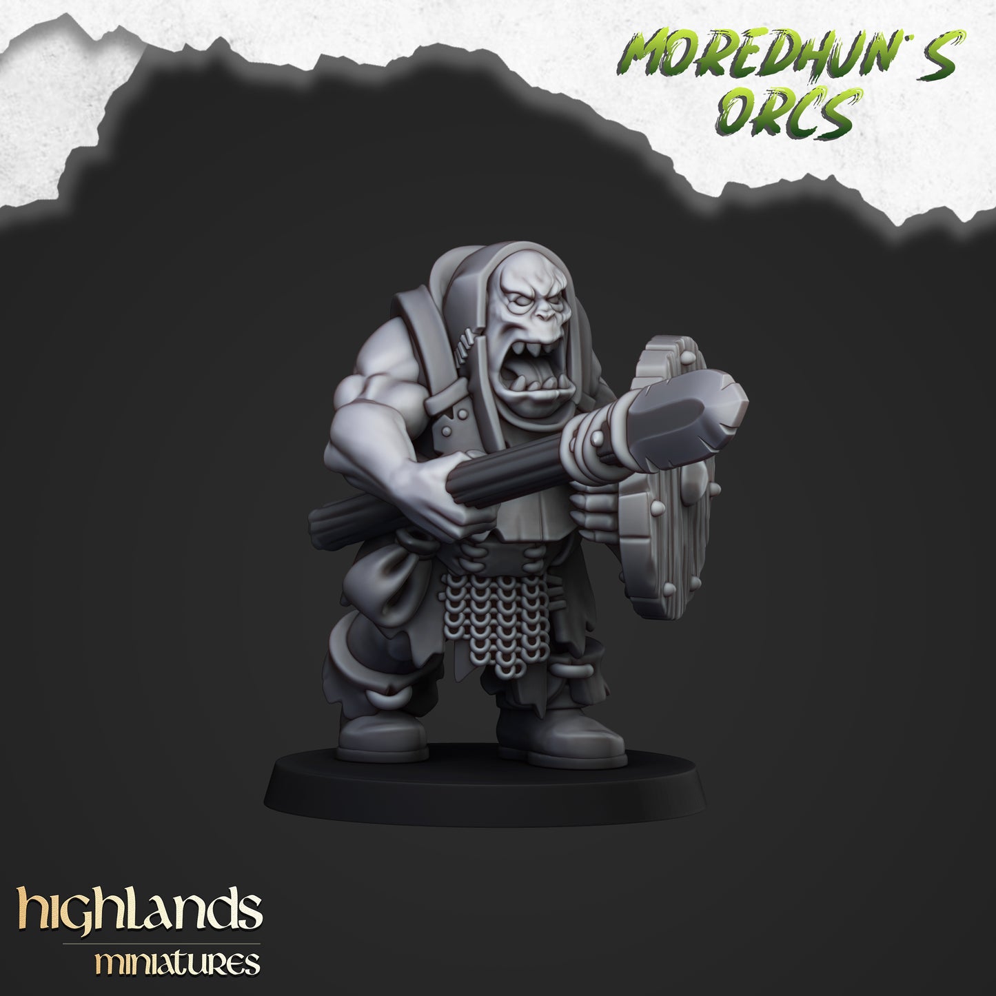 Moredhun's Orcs - Orc Warriors with Spears and shield