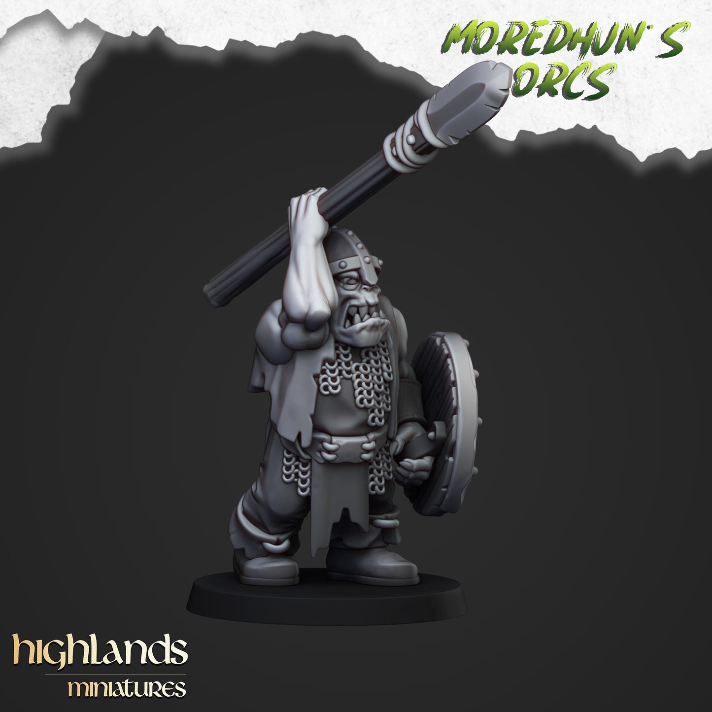 Moredhun's Orcs - Orc Warriors with Spears and shield