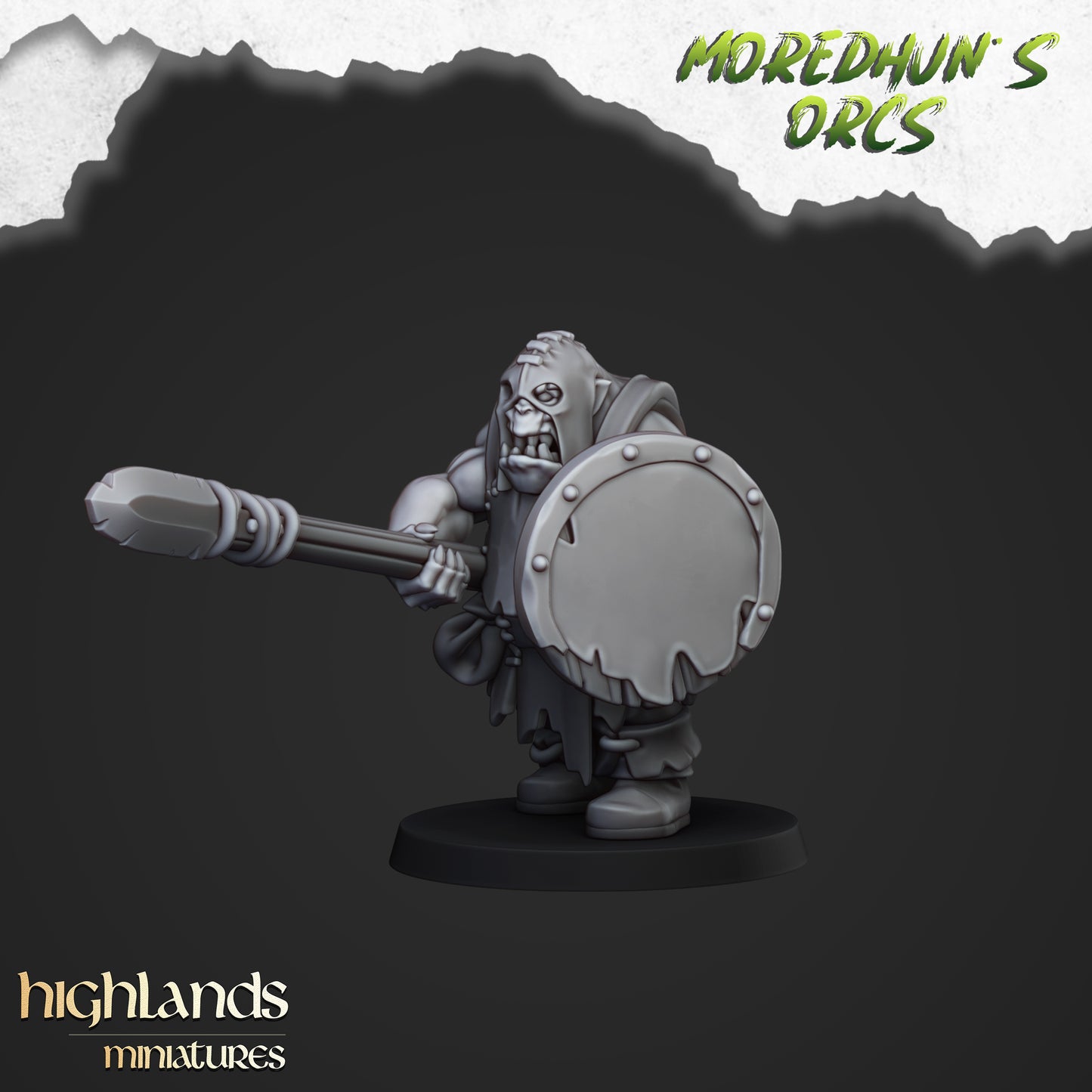 Moredhun's Orcs - Orc Warriors with Spears and shield