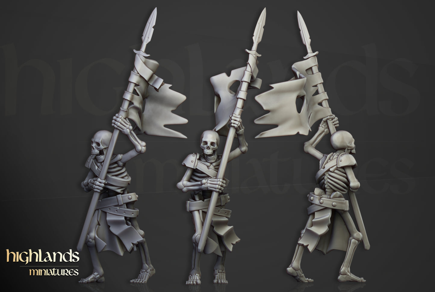 Transilvanya Skeleton Warriors with spears inkl. command unit