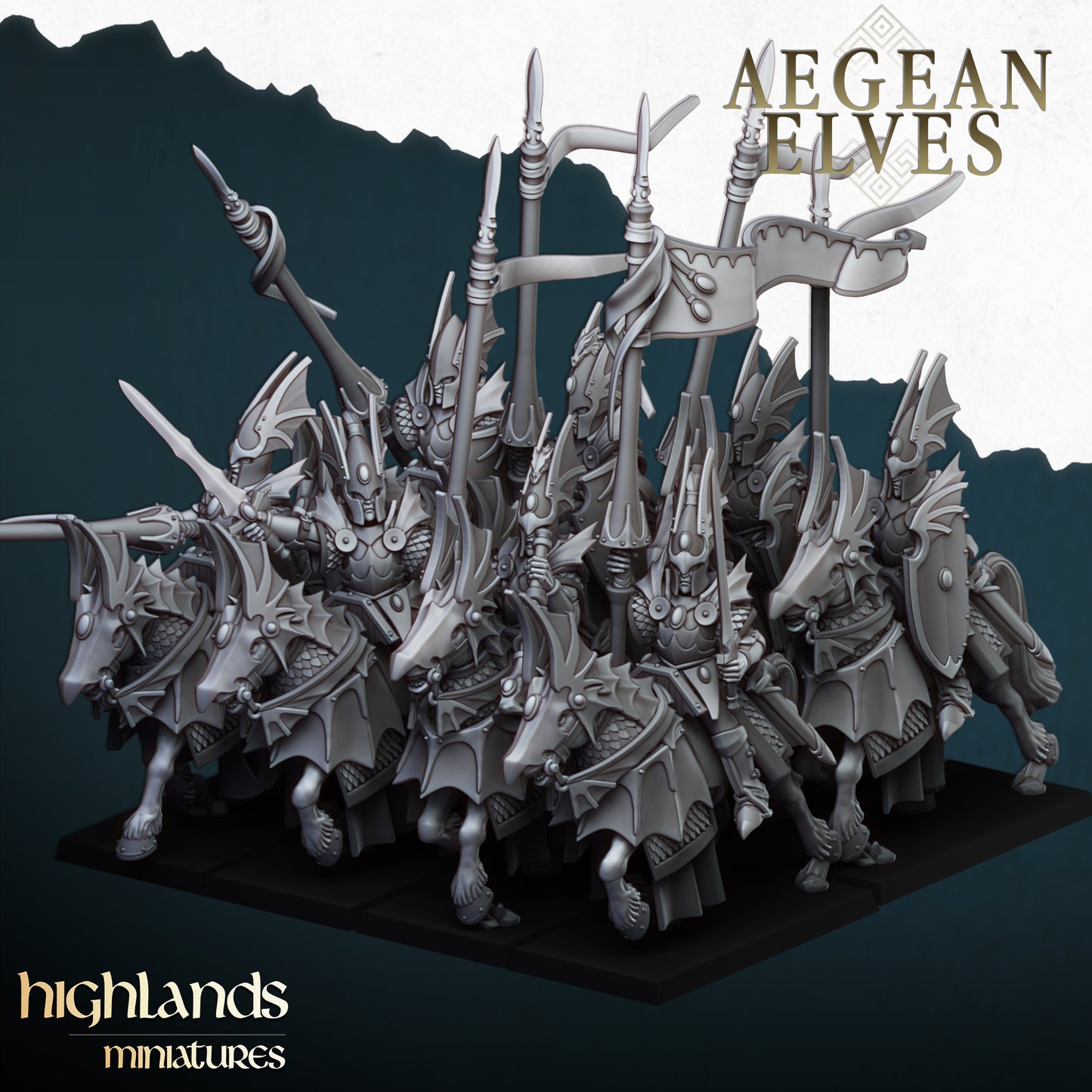 Aegean Elves Mounted Dragons inkl. command unit