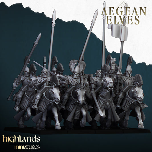 Aegean Elves Mounted Lances med Command unit