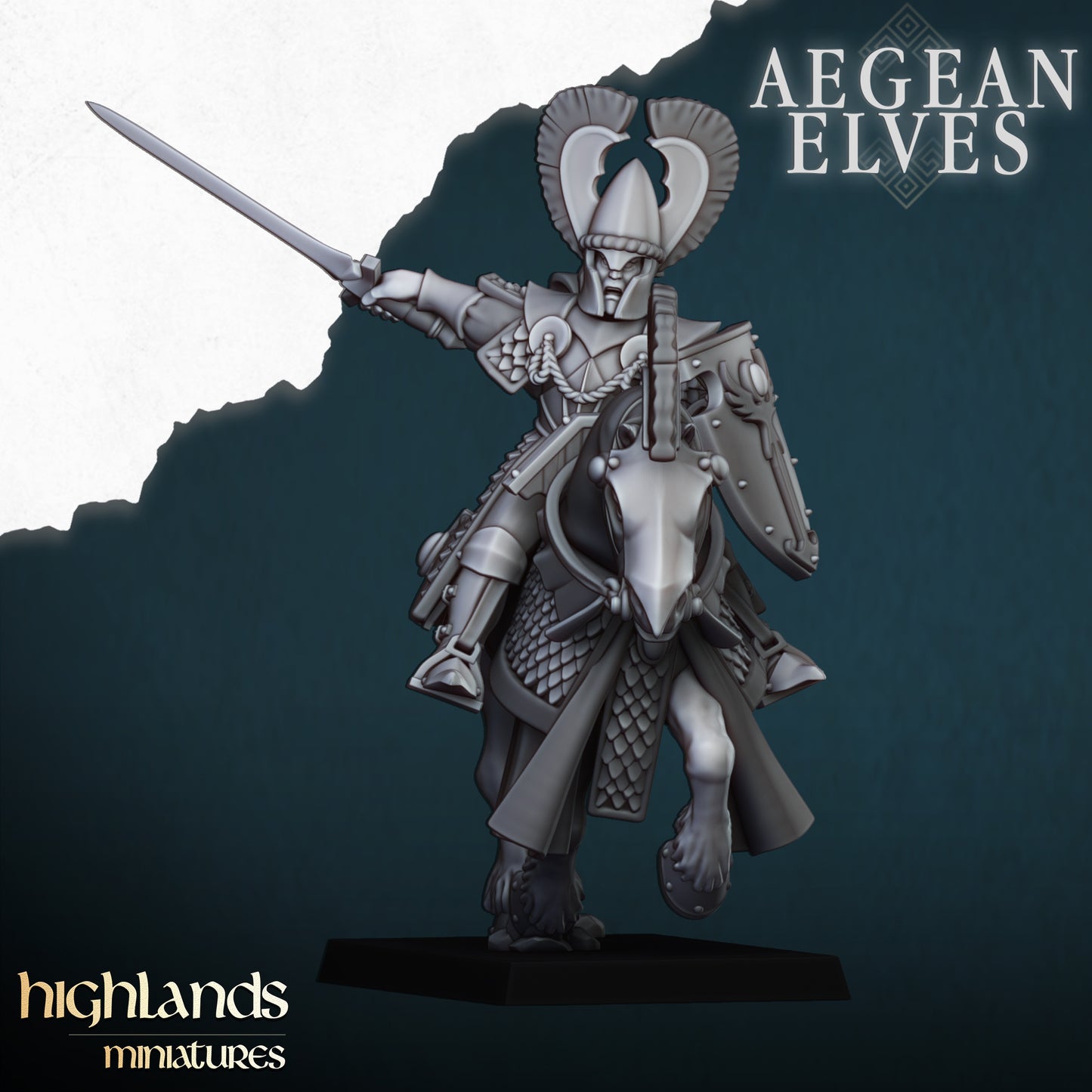 Aegean Elves Mounted Lances med Command unit