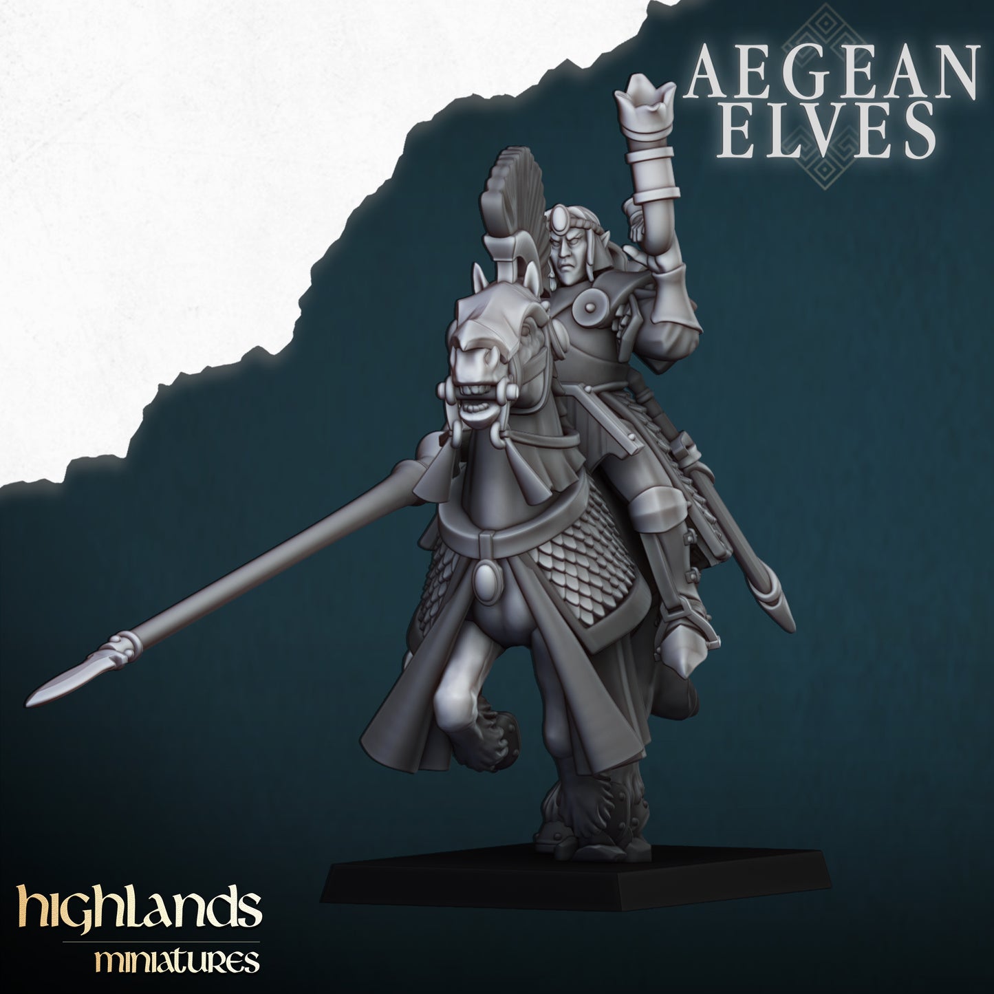 Aegean Elves Mounted Lances med Command unit