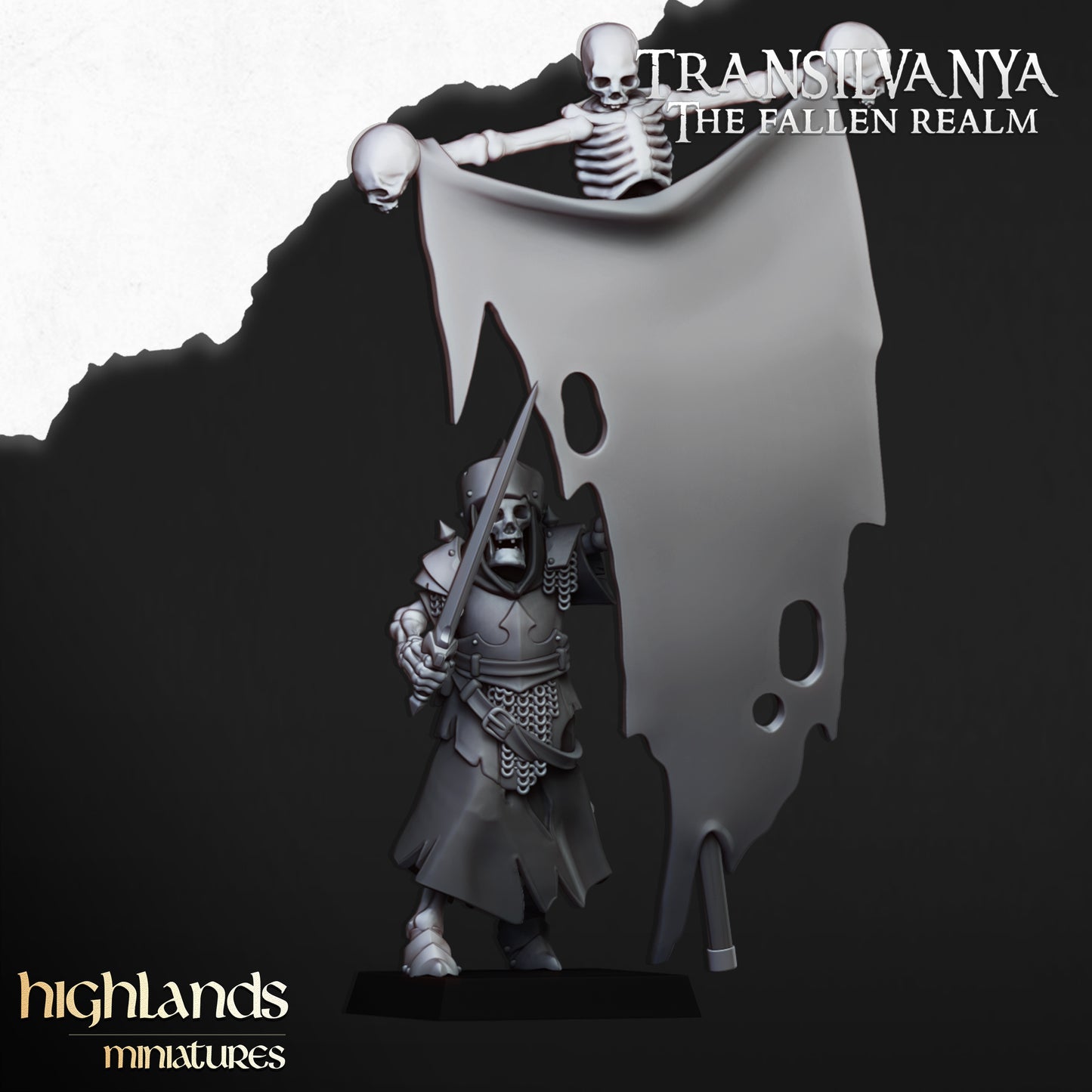 Transilvanya Skeletal guard med Handweapon+shield inkl Command unit