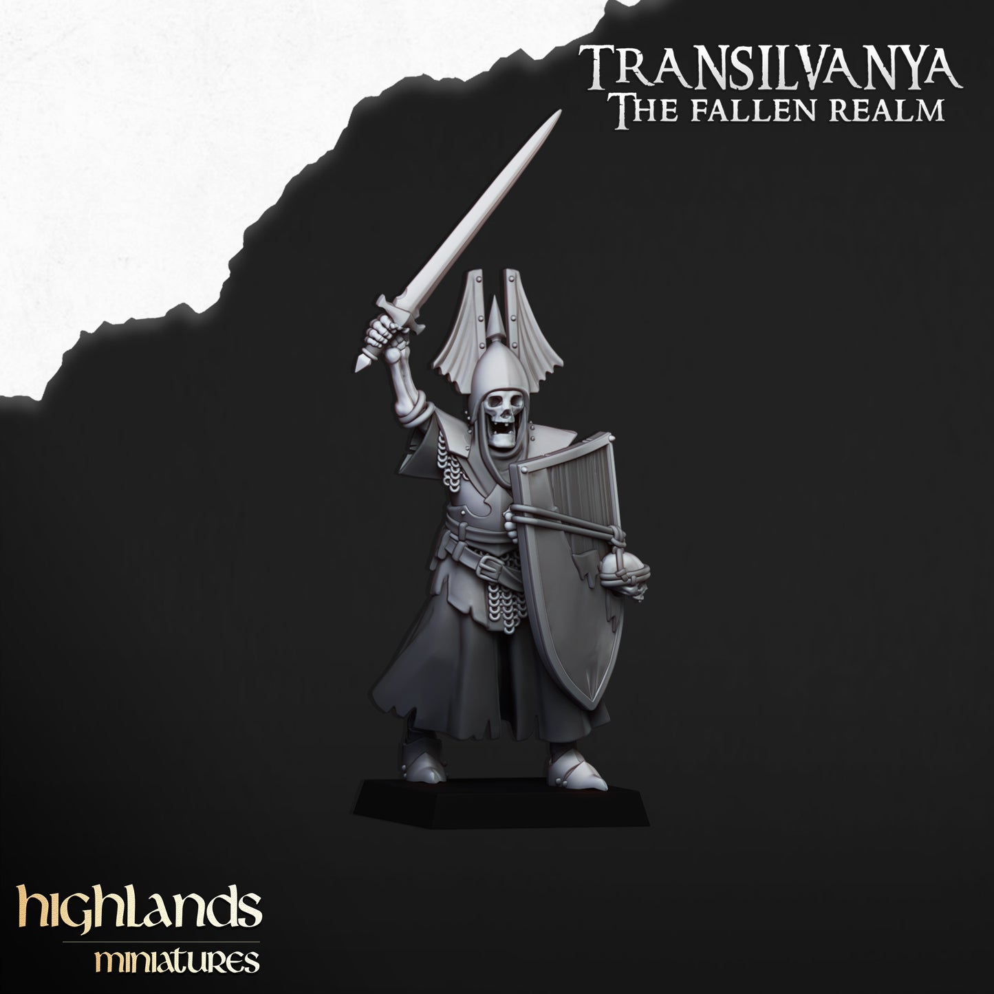 Transilvanya Skeletal guard med Handweapon+shield inkl Command unit