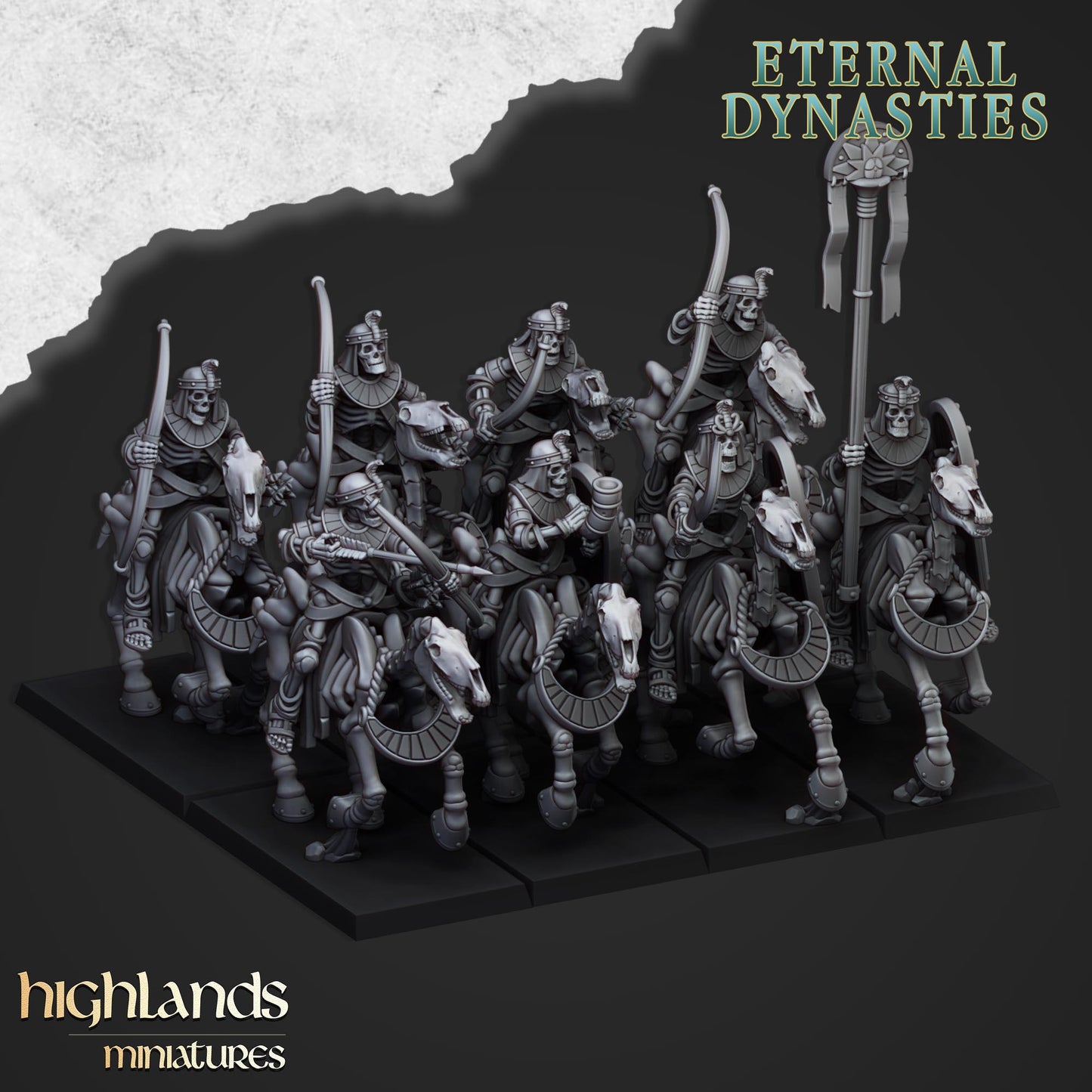 Eternal Dynasties Ancient Skeletal Cavalry with bows inkl. command unit