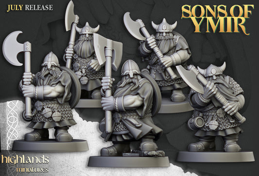 Sons of Ymir Dwarf Warriors with two handed weapons