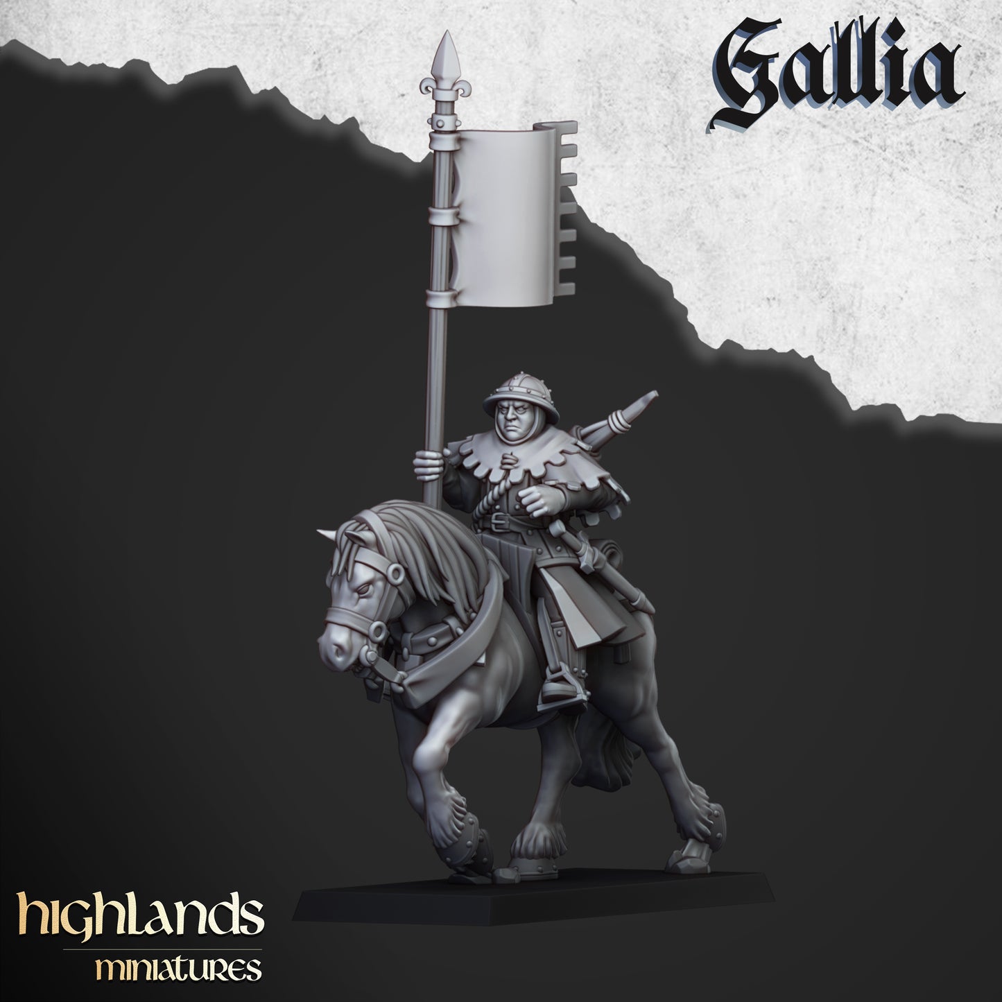 Gallia - Mounted Men at Arms inkl. command unit