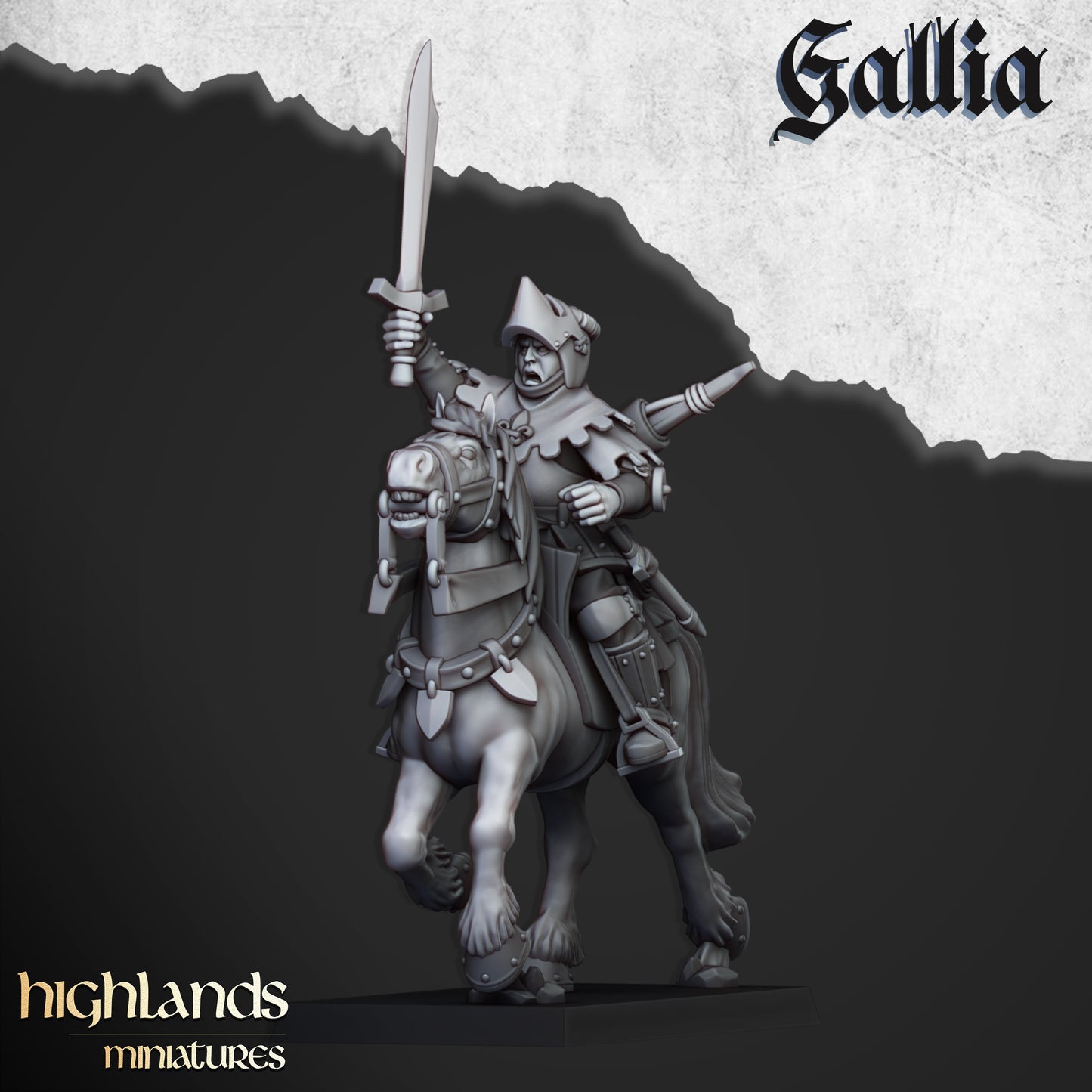 Gallia - Mounted Men at Arms inkl. command unit