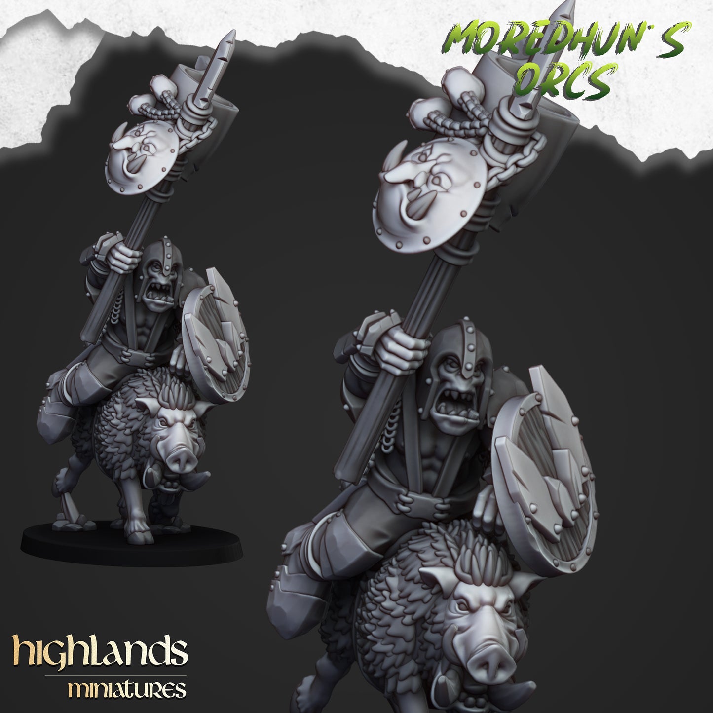 Moredhun's Orcs -  Mounted Orcs with spears inkl. Full Command
