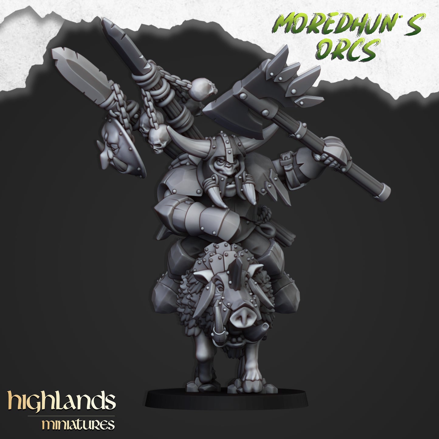 Moredhun's Orcs - Mounted Orc Chief