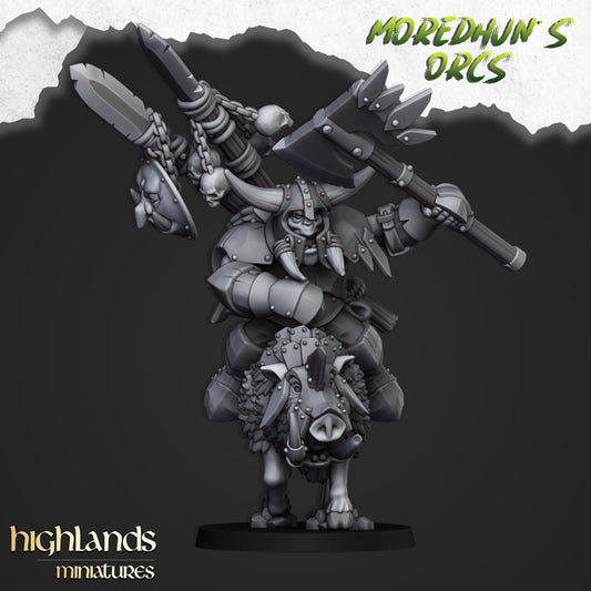Moredhun's Orcs - Mounted Orc Chief