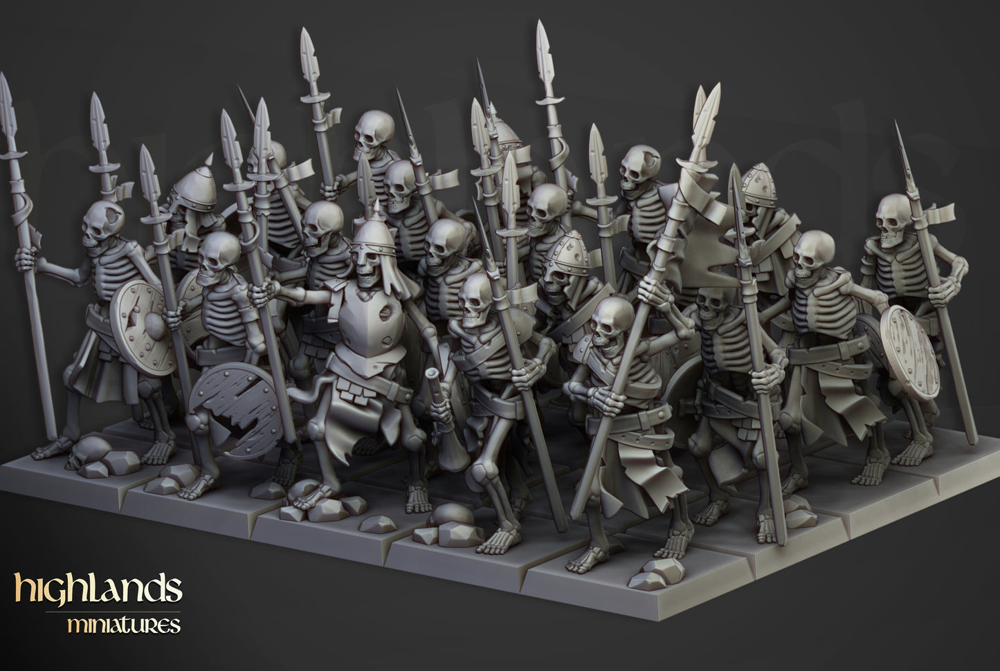 Transilvanya Skeleton Warriors with spears inkl. command unit