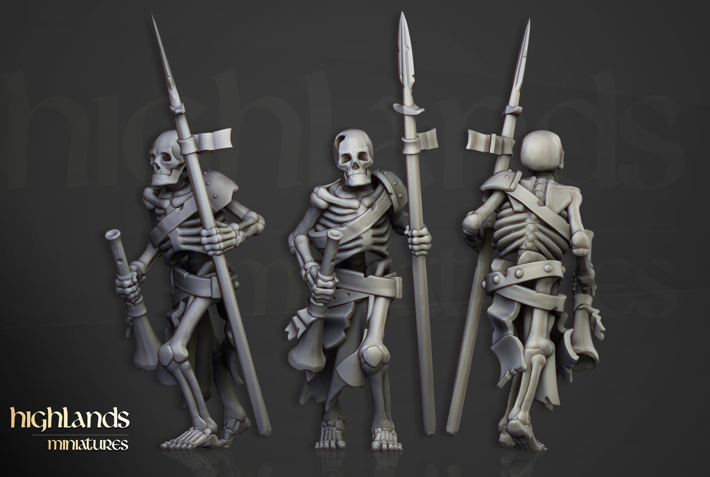 Transilvanya Skeleton Warriors with spears inkl. command unit