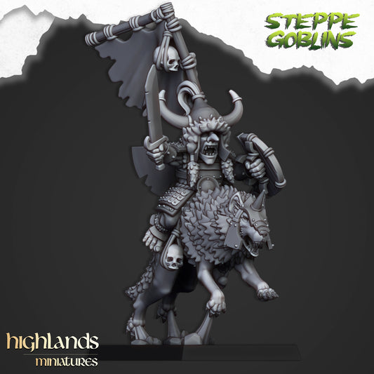 Steppe Goblins - Mounted Steppe Goblin Khan on wolf