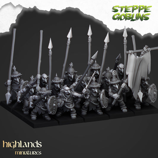 Steppe Goblins - Steppe Goblins With Spears and Shield inkl. Full Command
