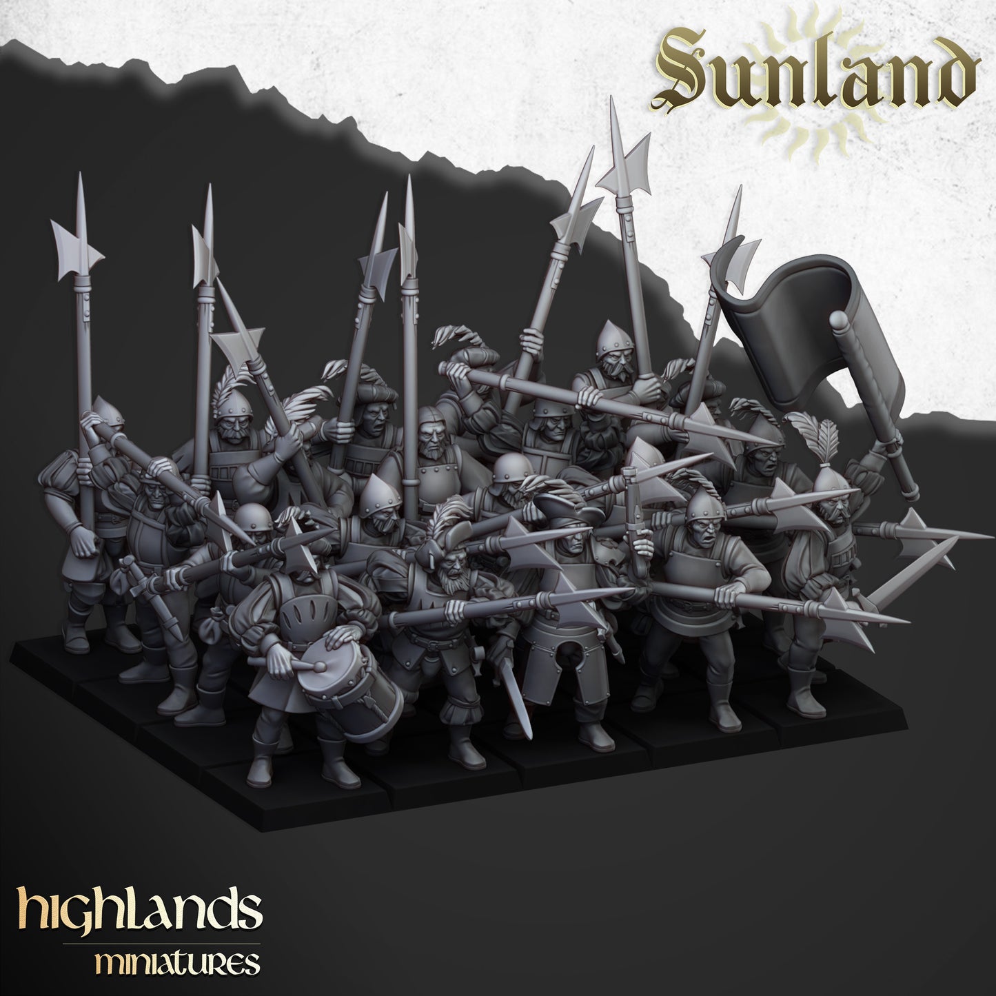 Sunland Troops with Halberds, inkl Command Unit